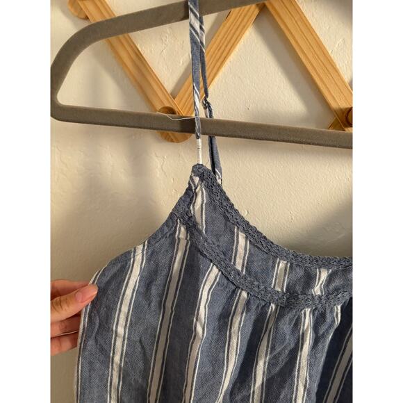 Abercrombie & Fitch Top Women's XS Gray Striped Tank Cropped Adjustable Strap - Picture 2 of 6